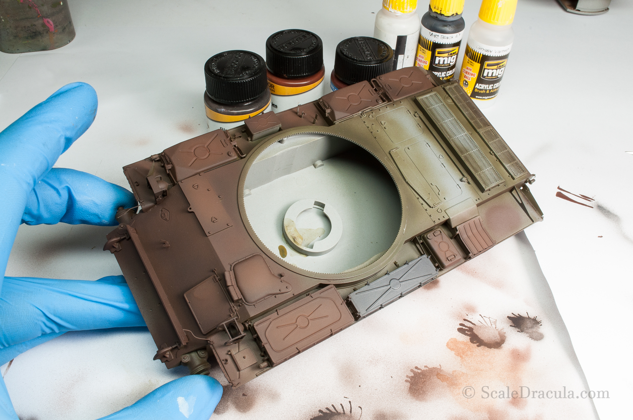 Building the layer of rust with Lifecolor, ZSU-57 by TAKOM
