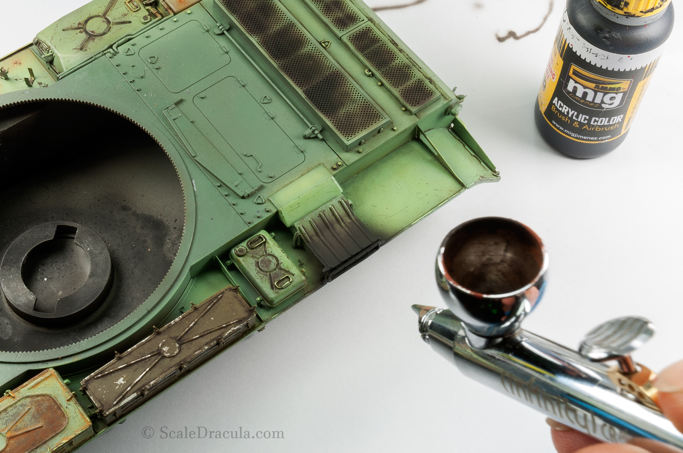 Painting the exhaust, ZSU-57 by TAKOM