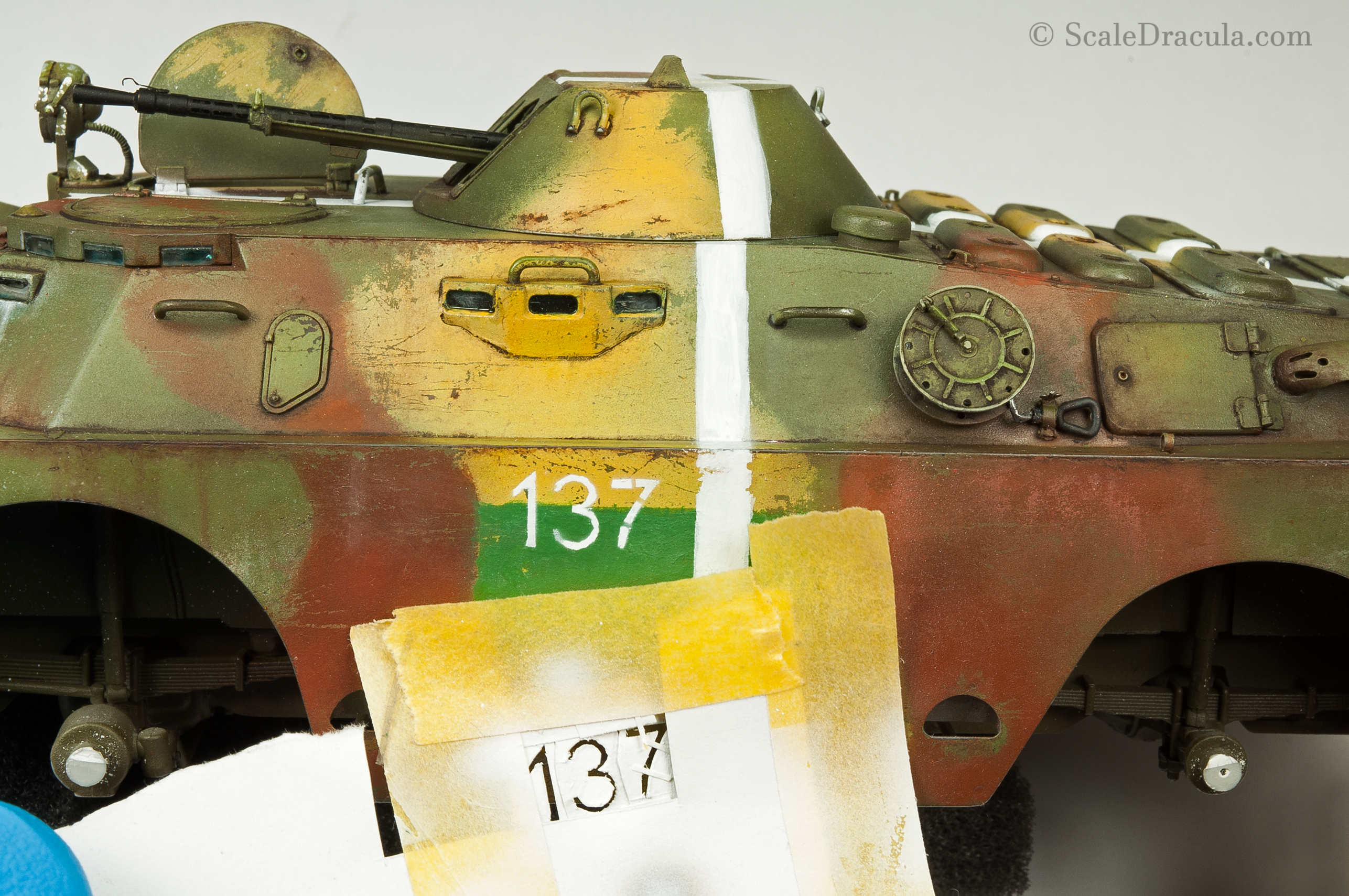 Numbers painted with stencil, BRDM-2 by Trumpeter