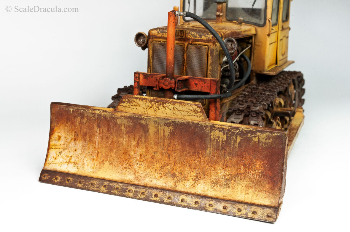 Rust on dozer blade, step by step painting with oil paints
